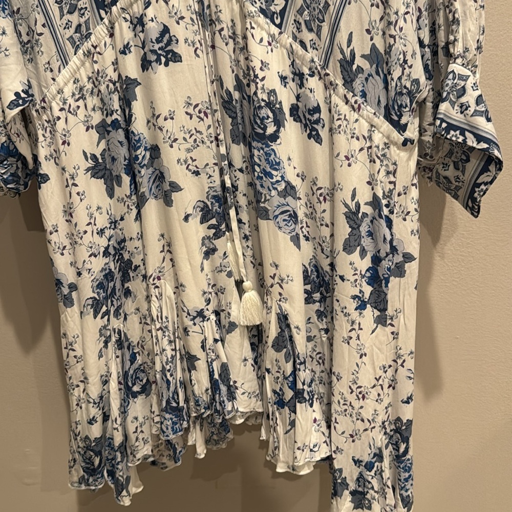 Pookie and Sebastian Blue and White Floral Mini Dress size medium NWT - Picture 4 of 10